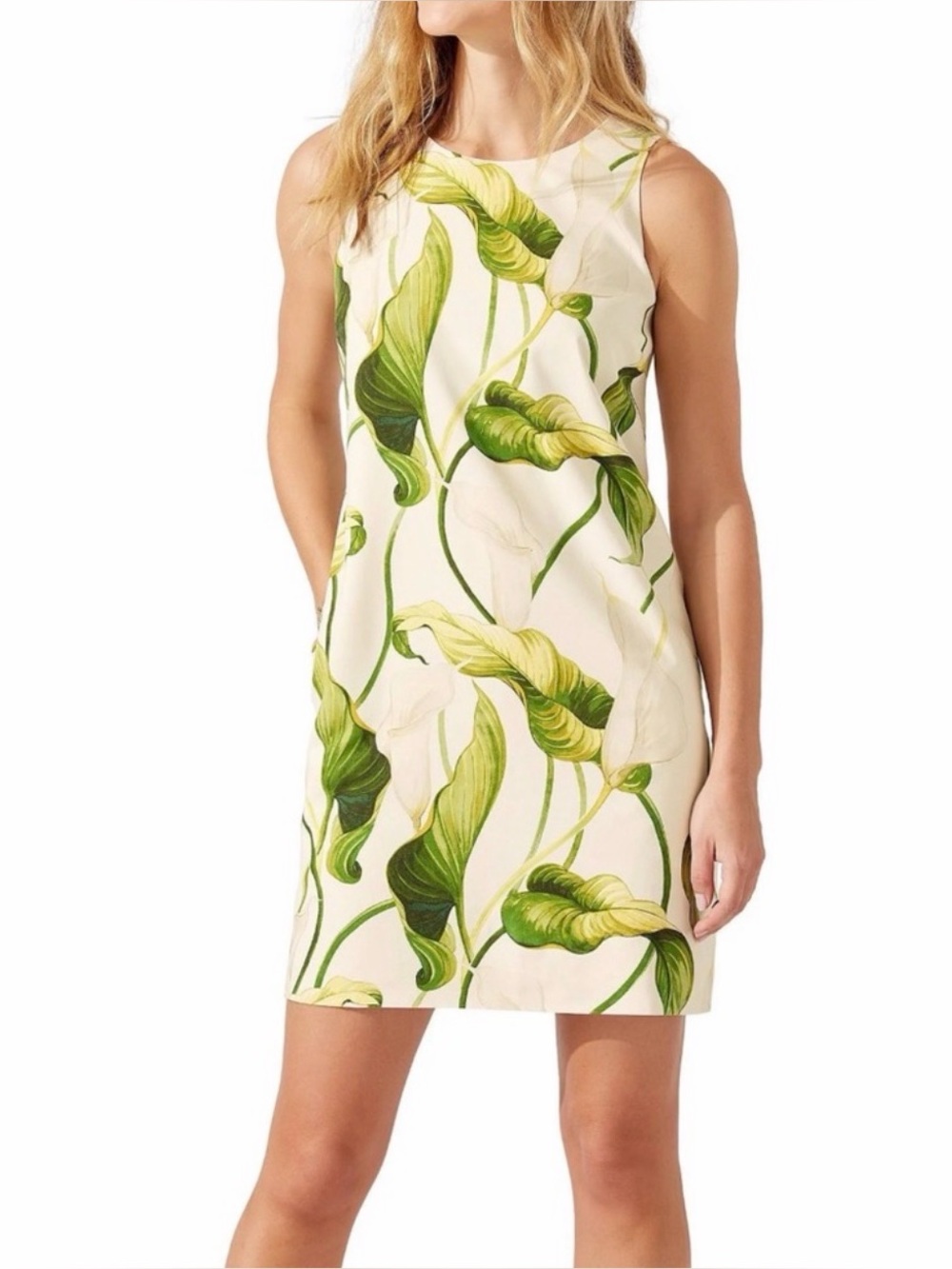 Tommy Bahama Graceful Blooms 30th Anniversary 100% Silk Cream Shift Dress - Picture 8 of 8